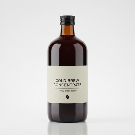 Cold Brew Coffee Concentrate 32 oz amber bottle