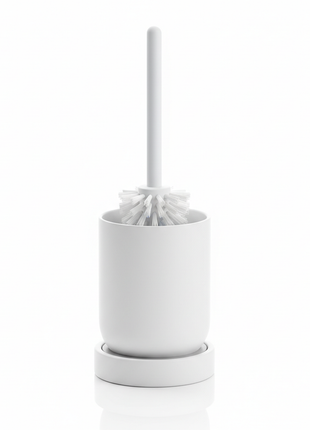 PureBase Silicone Toilet Brush and Holder Set in sleek white