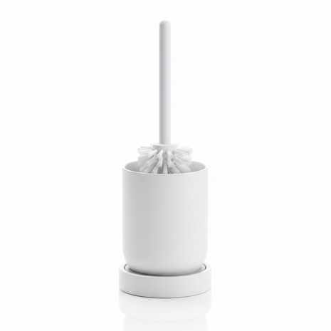 PureBase Silicone Toilet Brush and Holder Set in sleek white