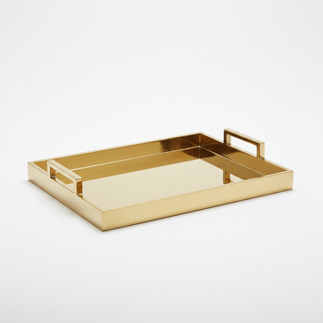 Brass Decorative Tray with Handles