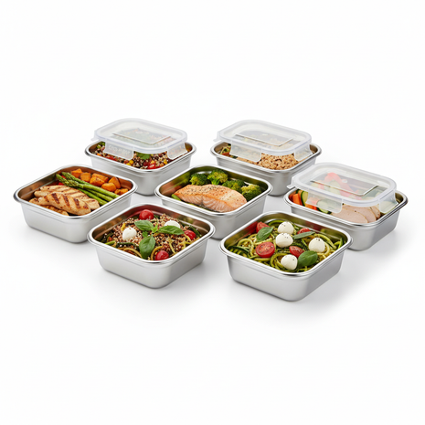 Stainless Steel Meal Prep Containers (5-Pack)
