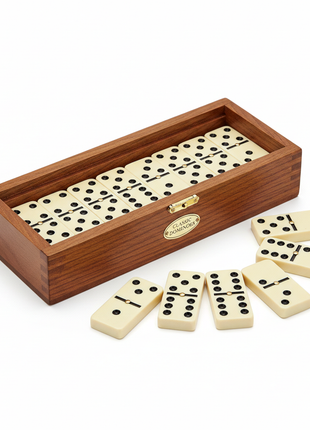 Classic Double-Six Domino Set in Wooden Box