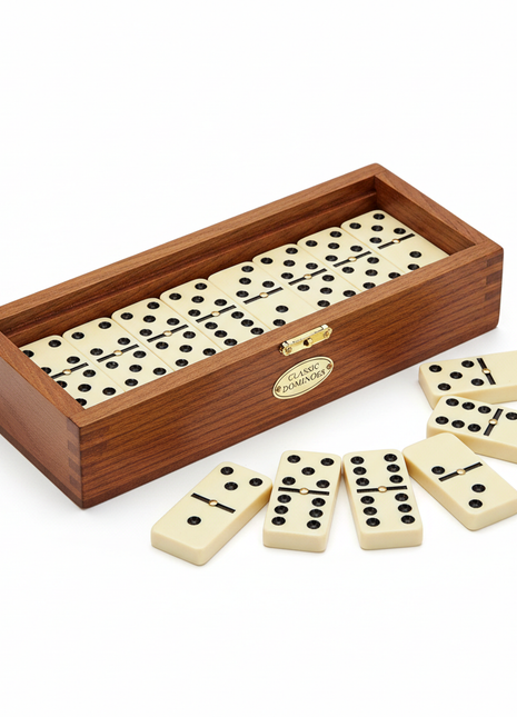 Classic Double-Six Domino Set in Wooden Box