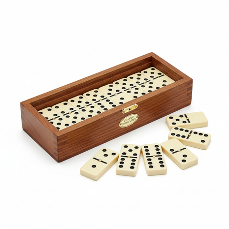 Classic Double-Six Domino Set in Wooden Box