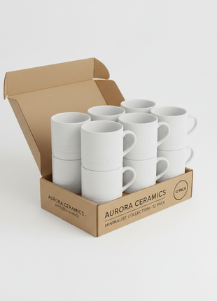 Wholesale Ceramic Coffee Mugs (12-Pack)
