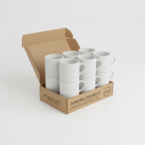 Wholesale Ceramic Coffee Mugs (12-Pack)