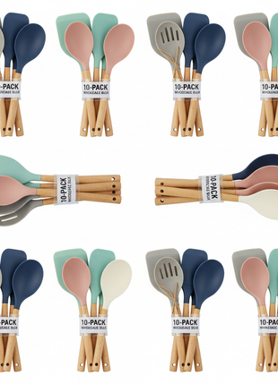 Wholesale Silicone Kitchen Utensil Sets (10-Pack)