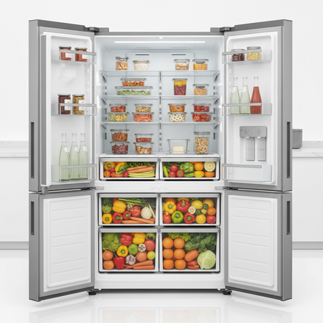 French Door Refrigerator with Ice & Water Dispenser - 25 Cu Ft Stainless Steel