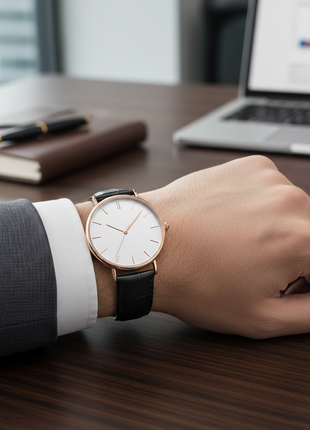 Minimalist Rose Gold Dress Watch
