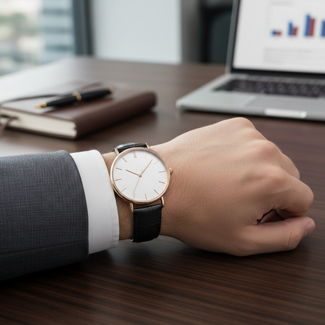 Minimalist Rose Gold Dress Watch