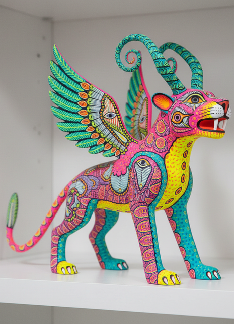 Mexican Alebrije Folk Art Figurine – Hand-Painted Fantasy Animal