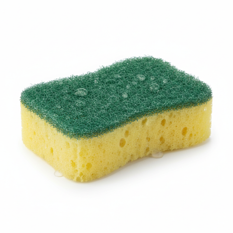 Yellow Dual-Sided Dishwashing Sponge (Pack of 6)