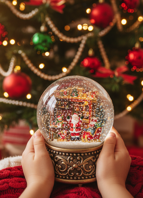 Festive Santa's Workshop Snow Globe