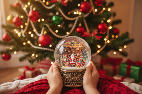 Festive Santa's Workshop Snow Globe