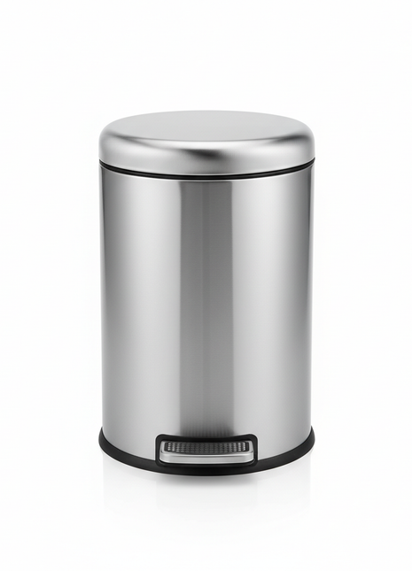 Stainless Steel Kitchen Trash Can - 13 Gallon Step Pedal Waste Bin
