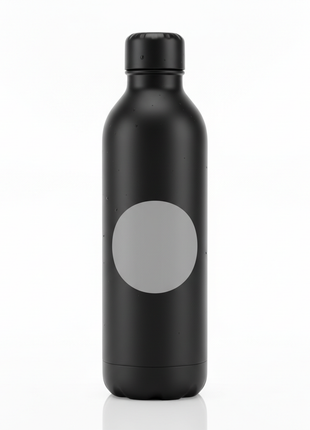 Matte black insulated stainless steel water bottle for students