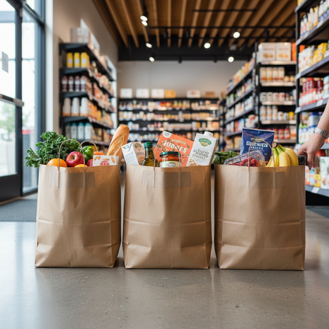 Kraft Paper Grocery Bags