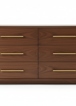 Brass-Accent 6-Drawer Dresser