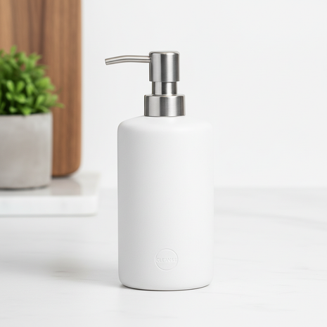FoamFlow Premium Dish Soap Dispenser in matte white
