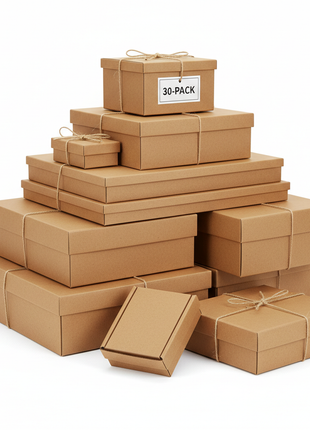 Wholesale Kraft Paper Gift Boxes (30-Pack)