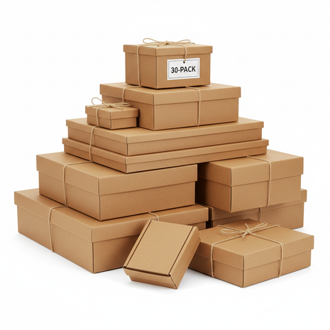 Wholesale Kraft Paper Gift Boxes (30-Pack)