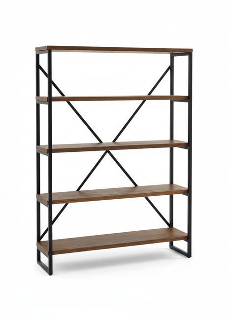 5-Tier Industrial Bookshelf