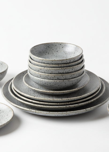 Artisan Speckled Stoneware Plate Set
