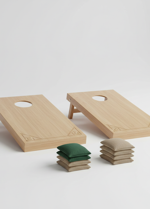 Outdoor Cornhole Lawn Game Set - Natural Wood