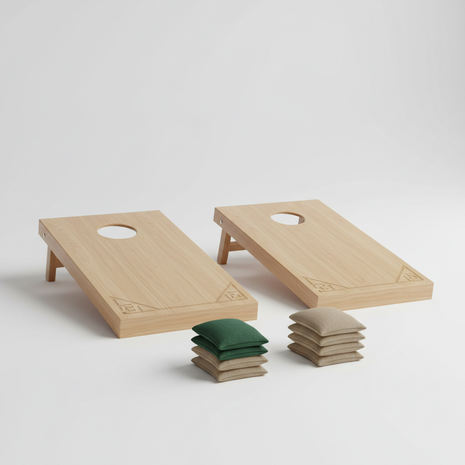 Outdoor Cornhole Lawn Game Set - Natural Wood