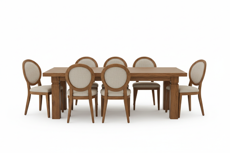 Round Marble Dining Table with 4 Velvet Accent Chairs