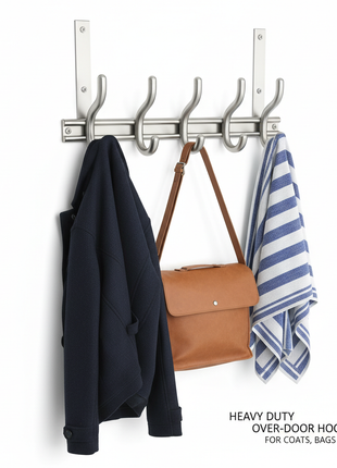 Heavy duty over-door hook rack organizer