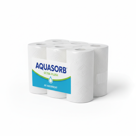 6-pack absorbent quilted paper towel rolls