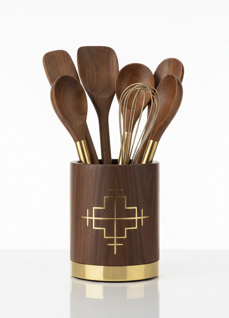 Wooden Utensil Holder