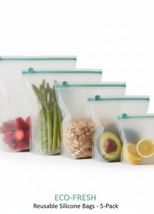 Reusable Silicone Zip-Lock Bags (5-Pack)