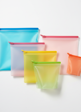 Reusable Silicone Food Storage Bags – Set of 6