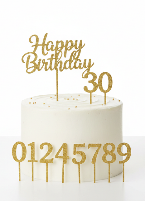 Happy Birthday Cake Topper Set