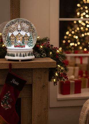 Classic Winter Village Snow Globe