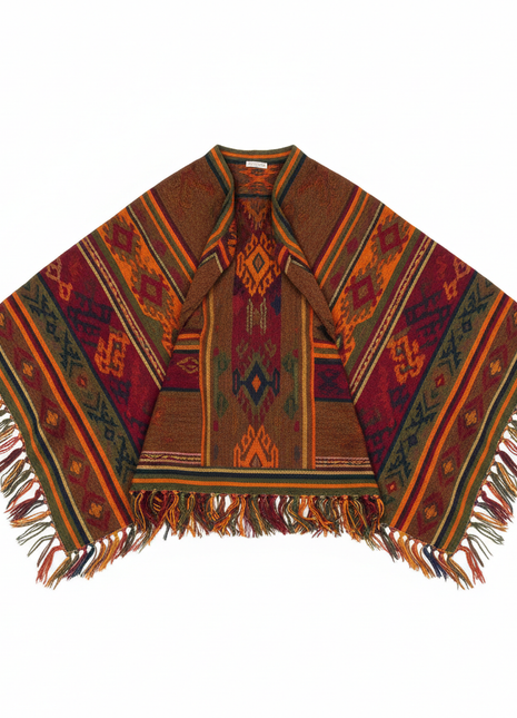 Alpaca Wool Andean Poncho – Traditional Highland Weave