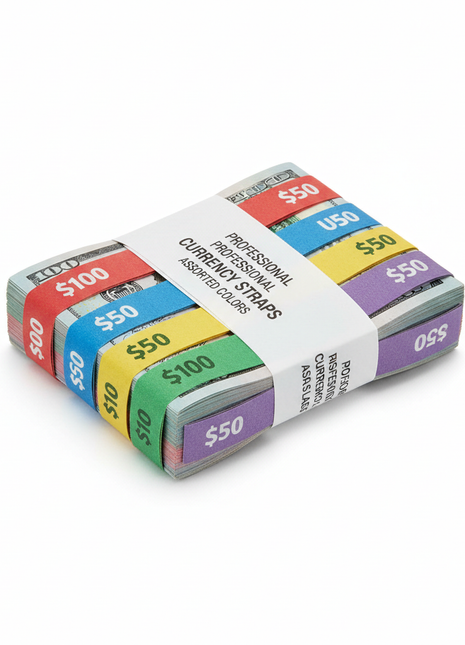 Currency Straps Assorted - 1000 Pack