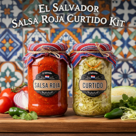Salvadoran Salsa Roja & Curtido Kit – Pupusa Condiment Set