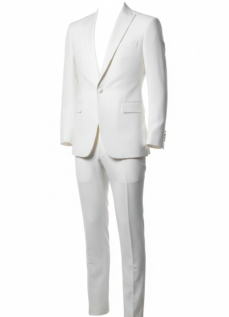 All-White Linen Shawl Lapel Suit