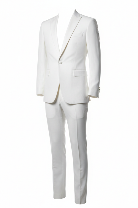 All-White Linen Shawl Lapel Suit