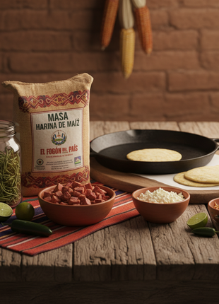 Salvadoran Pupusa Kit – Masa, Loroco & Chicharrón Filling Set