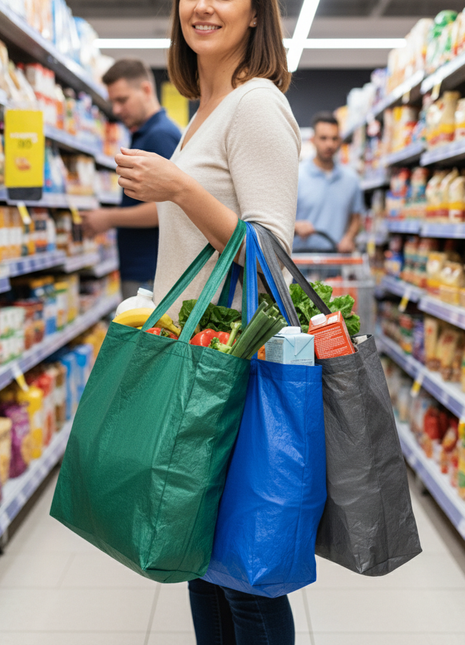 Heavy-Duty Plastic Shopping Bags