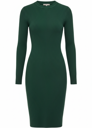 Forest Green Ribbed Bodycon Dress