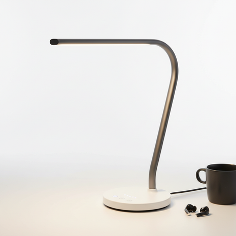 LED desk lamp with adjustable arm and touch controls