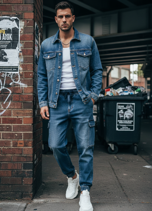 Indigo Denim Overshirt & Jogger Set
