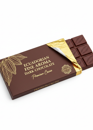 Ecuadorian fino de aroma dark chocolate bar premium packaging