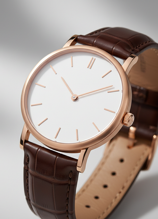 Minimalist Rose Gold Dress Watch