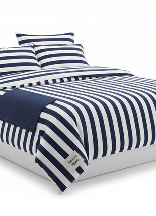 White Geometric Cotton Bedsheet Cover Set